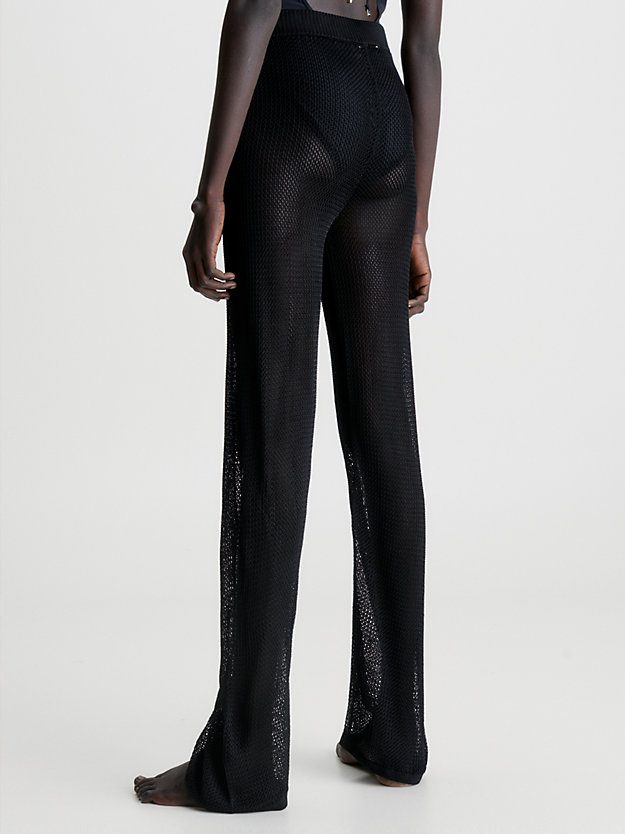 PVH BLACK Pantaloni da spiaggia in maglia trasparente da donna CALVIN KLEIN