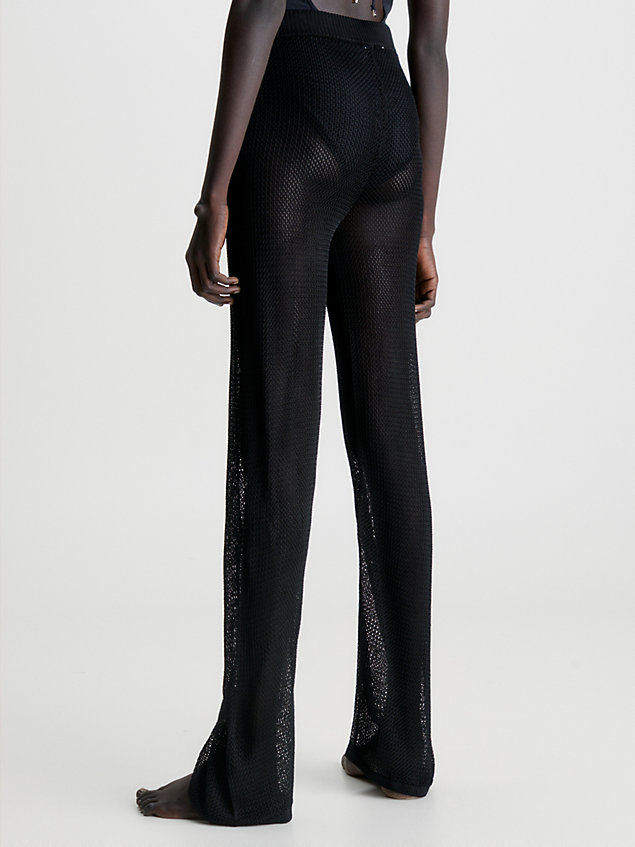 pantalon de plage en maille transparente black pour femmes calvin klein