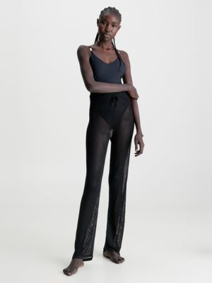Haut Femme En Maille Transparente - Manches Longues - Col Bateau - Taille élastique
