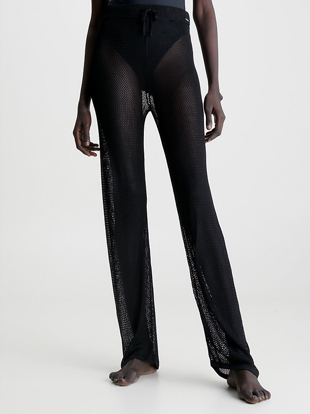 Pvh Black Pantalon De Plage En Maille Transparente undefined femmes Calvin Klein