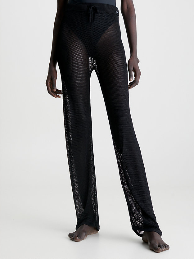 pantalon de plage en maille transparente pvh black pour femmes calvin klein