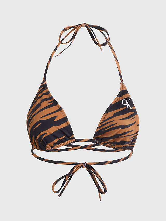 Ecom Brown Zebra Aop Triangel Bikini-Top – CK Print undefined Damen Calvin Klein