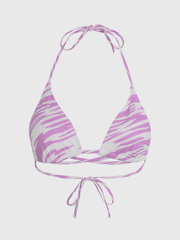 ecom purple zebra aop trójkątna góra od bikini - nadruk ck dla kobiety - calvin klein