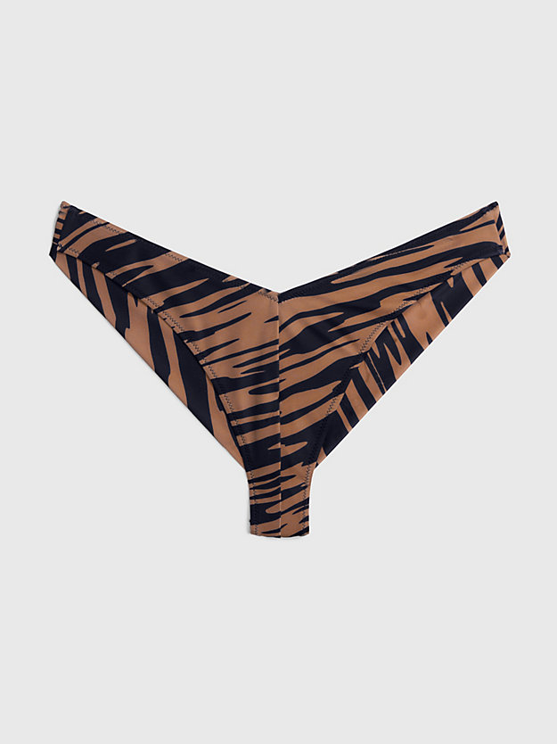 ecom brown zebra aop brazilian bikinibroekje - ck print voor dames - calvin klein