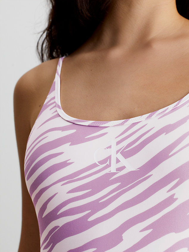 purple scoop back swimsuit - ck print for women calvin klein