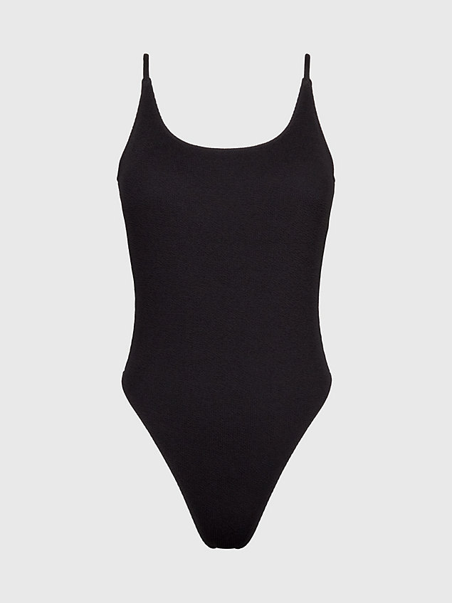 black scoop back swimsuit - ck texture for women calvin klein