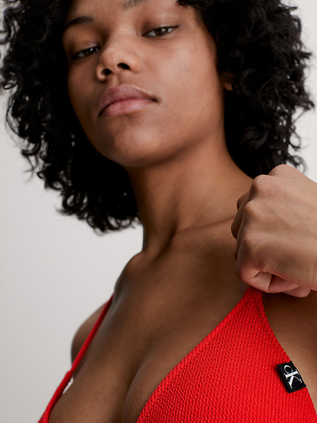 CAJUN RED Haut de bikini triangle - CK Texture for femmes CALVIN KLEIN