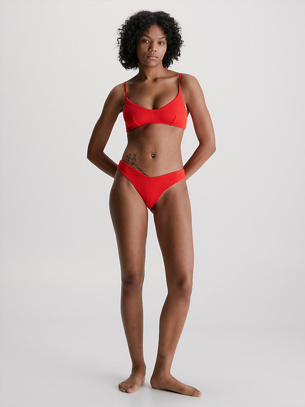 cajun red bralette bikini top - ck texture for women calvin klein