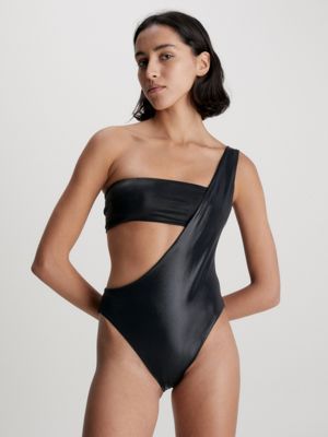 One Shoulder Swimsuit - Black