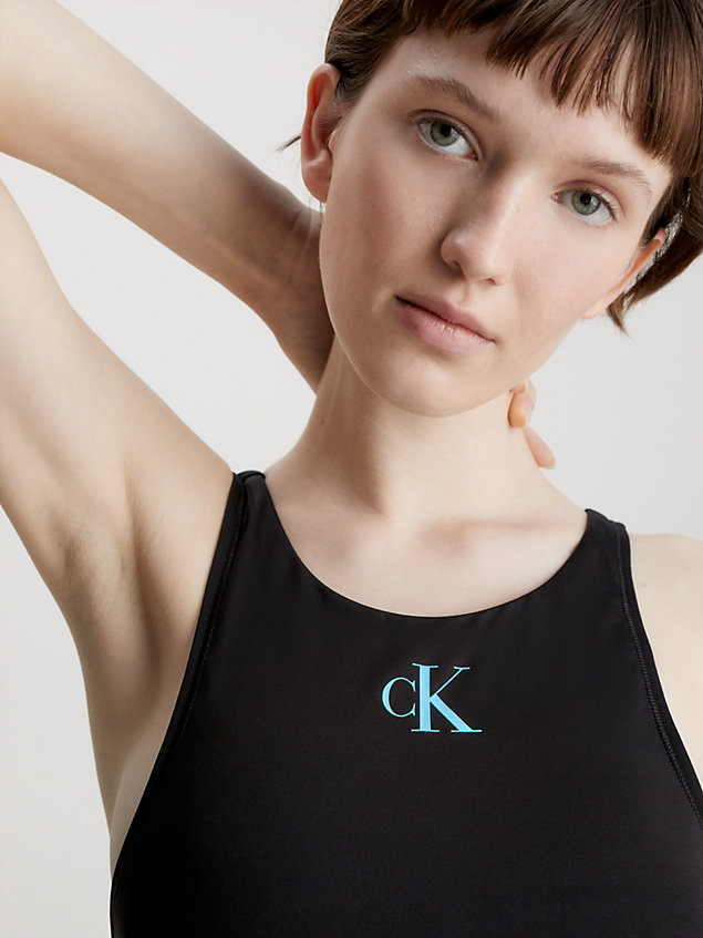 black tank bikini top - ck monogram for women calvin klein