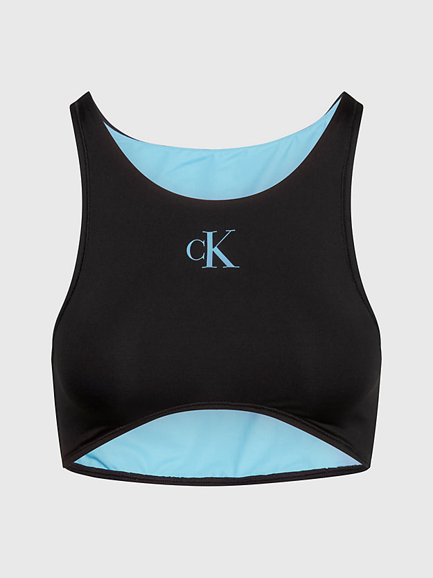 pvh black tank bikini top - ck monogram for women calvin klein