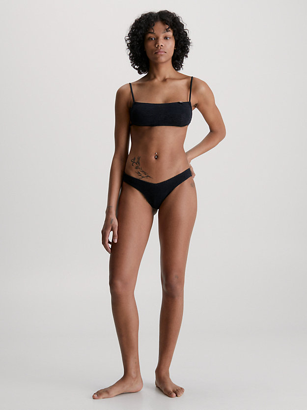 pvh black bralette bikini top - ck texture for women calvin klein