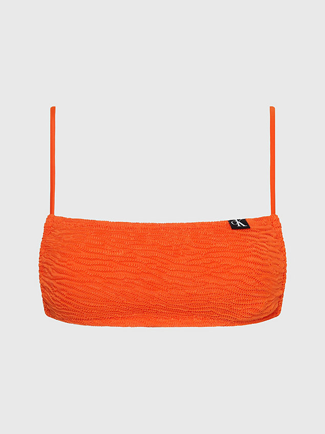 orange bralette bikini-top - ck texture für damen - calvin klein