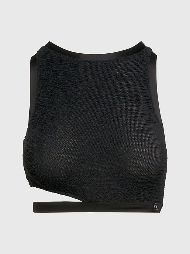 pvh black tank bikinitop met uitsnijding - ck texture voor dames - calvin klein