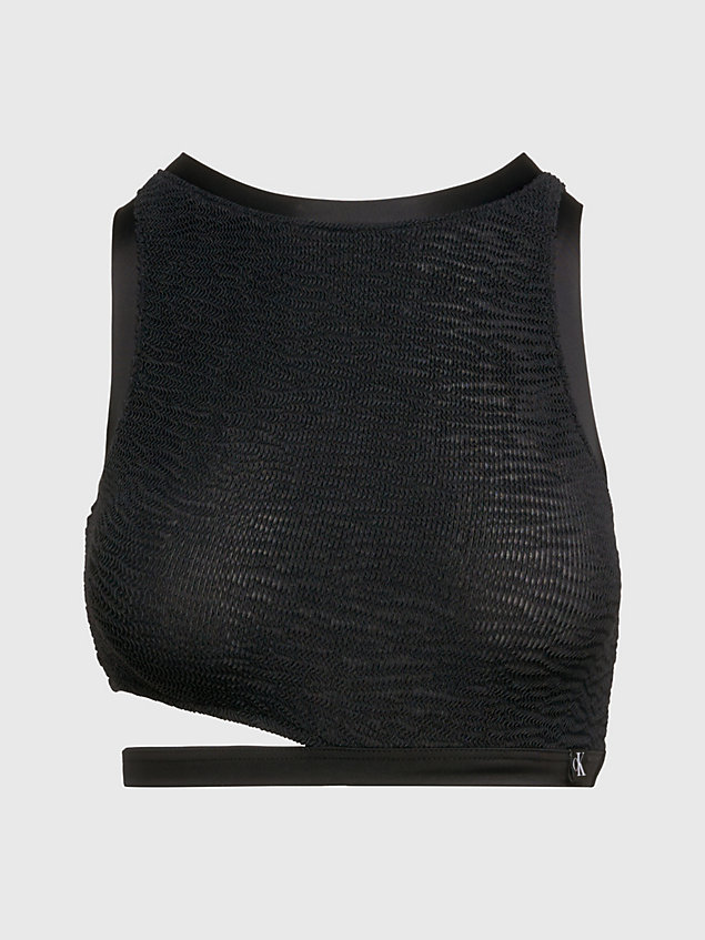 black cut out tank bikini top - ck texture for women calvin klein