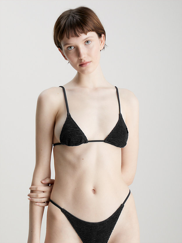 haut de bikini micro-triangle - ck texture pvh black pour femmes calvin klein
