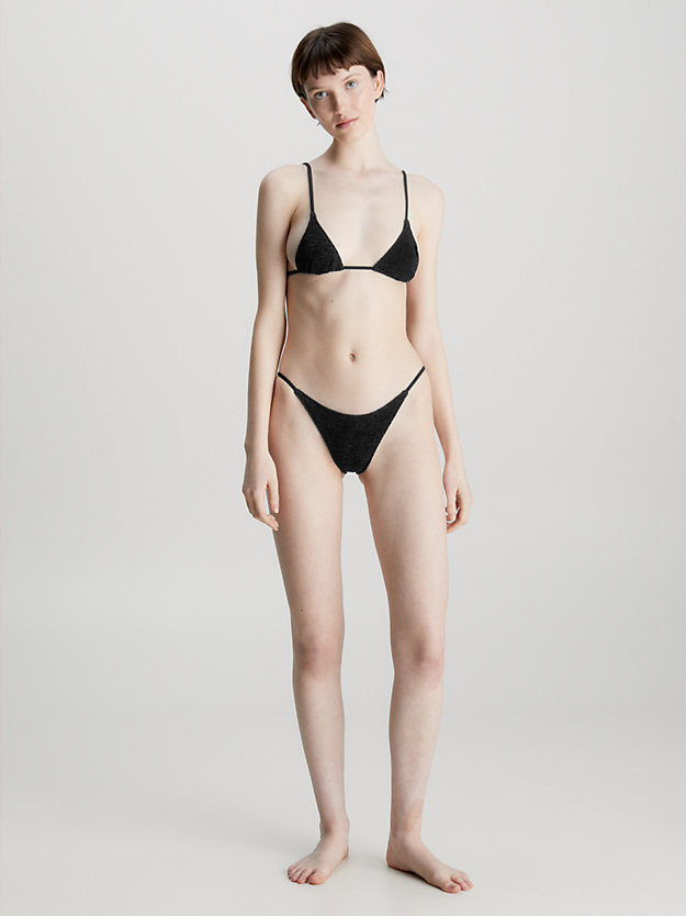 pvh black mikro trójkątna góra od bikini - ck texture dla kobiety - calvin klein