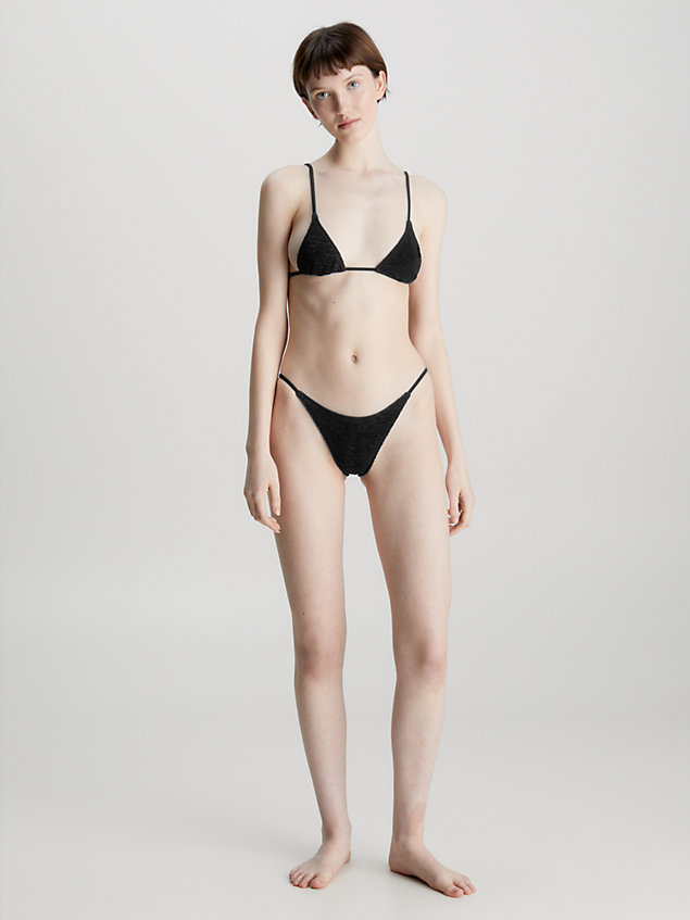 black micro triangle bikini top - ck texture for women calvin klein