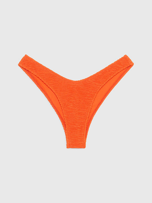 slip bikini brasiliano - ck texture coral orange da donna calvin klein