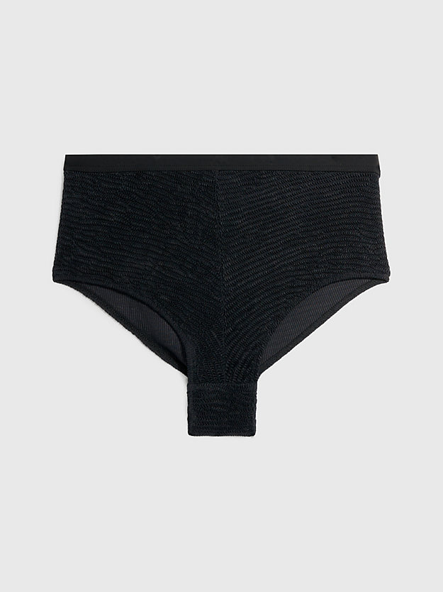 bas de bikini taille basse - ck texture pvh black pour femmes calvin klein