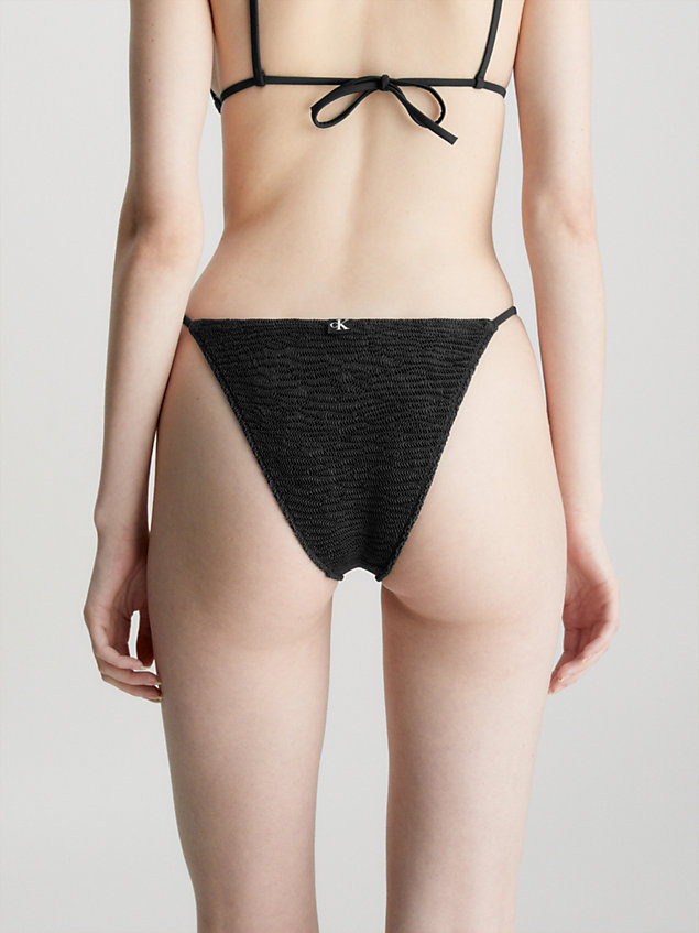 bas de bikini brésilien - ck texture black pour femmes calvin klein