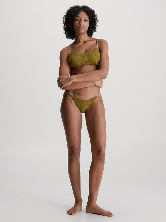 slip bikini brasiliano - ck texture brown da donna calvin klein