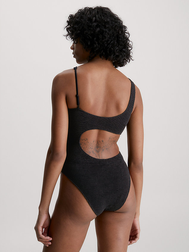 black cut out swimsuit - ck texture for women calvin klein