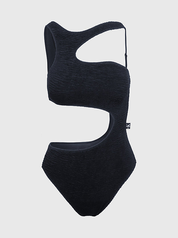 pvh black cut out swimsuit - ck texture for women calvin klein