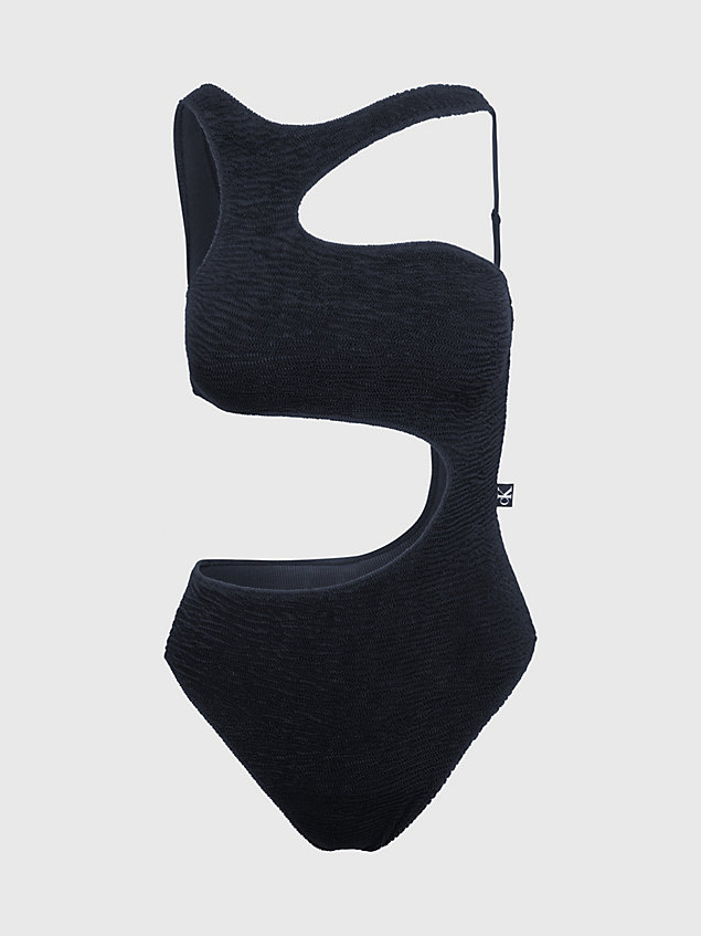 black cut out swimsuit - ck texture for women calvin klein