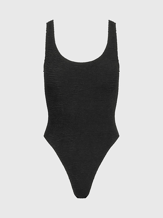 pvh black strój kąpielowy z wycięciem - ck texture dla kobiety - calvin klein