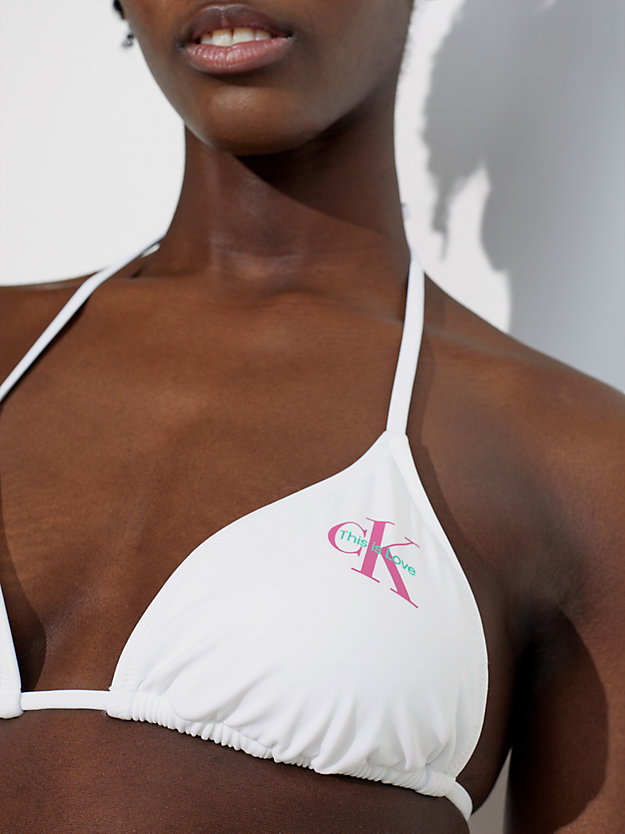 PVH CLASSIC WHITE Haut de bikini triangle - Pride for femmes CALVIN KLEIN