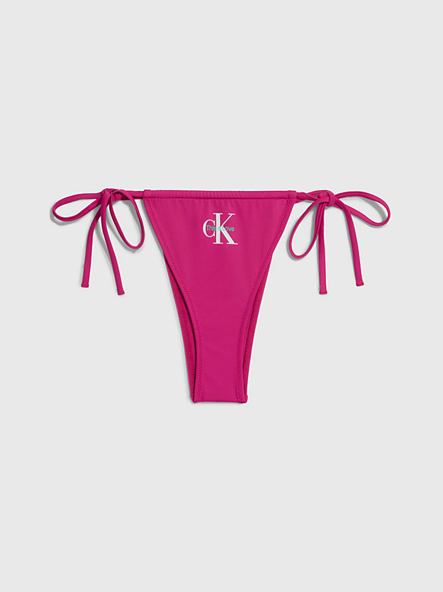 bright damson tie side bikini bottoms - pride for women calvin klein