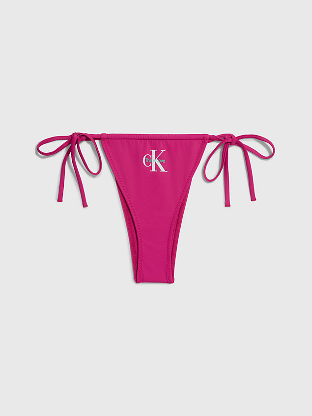 purple tie side bikini bottoms - pride for women calvin klein