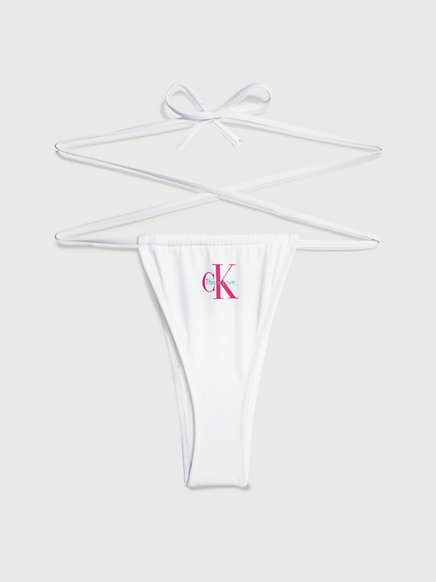 white tie side bikini bottoms - pride for women calvin klein