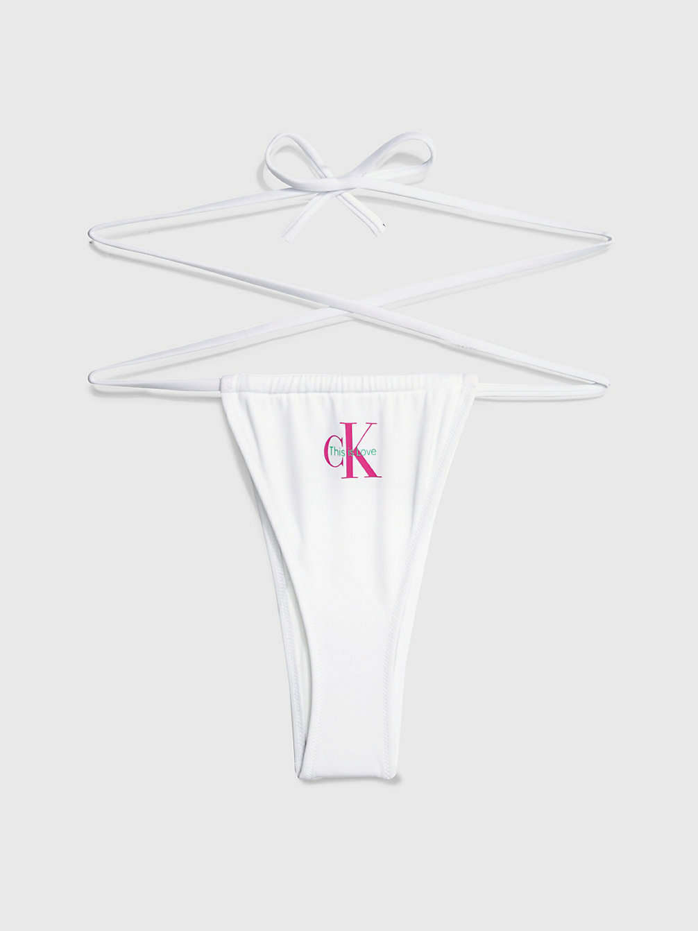 PVH CLASSIC WHITE Tie Side Bikini Bottoms - Pride undefined women Calvin Klein