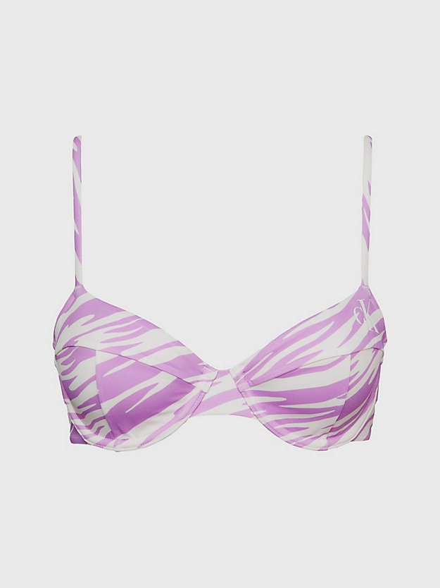 parte de arriba de bikini de balconette - ck print ecom purple zebra aop de mujer calvin klein