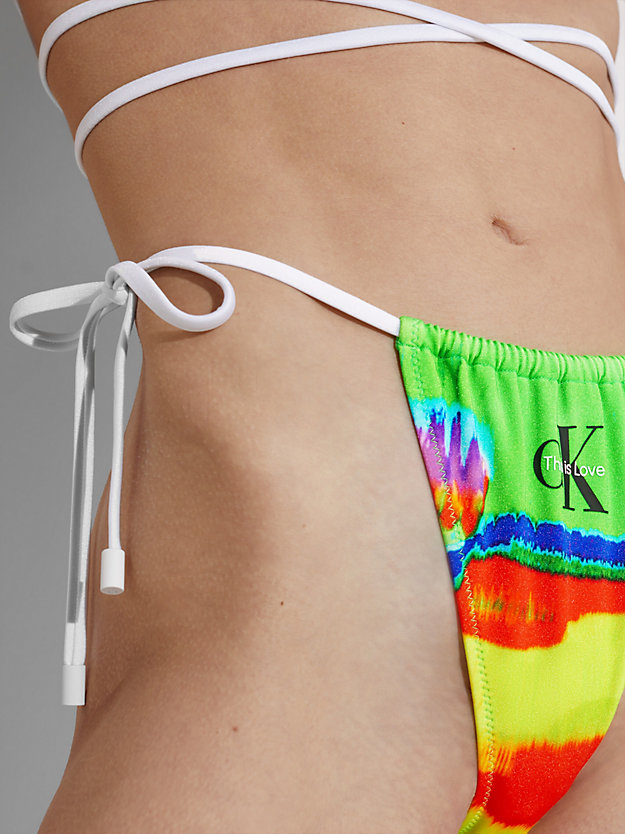 PRIDE GLITCHED AOP Tie Side Bikini Bottoms - Pride for women CALVIN KLEIN