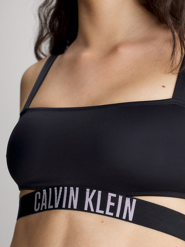 pvh black bralette bikini top - intense power for women calvin klein