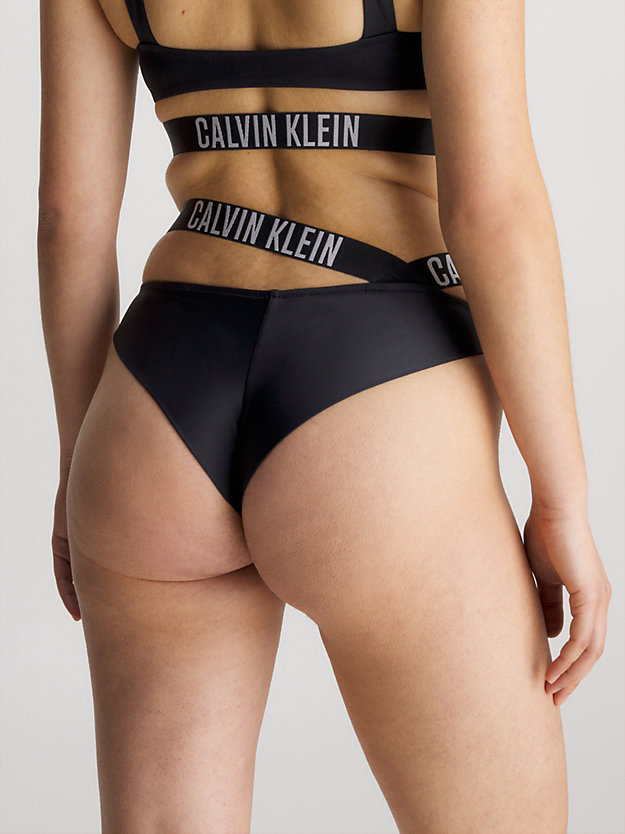 bas de bikini brésilien - intense power pvh black pour femmes calvin klein