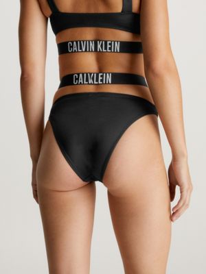 Swimsuit Calvin Klein High Waist Cheeky Swim Bikini Black