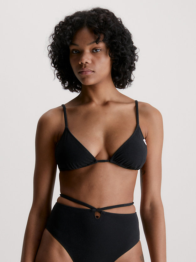 pvh black triangel bikini-top – ck texture für damen - calvin klein