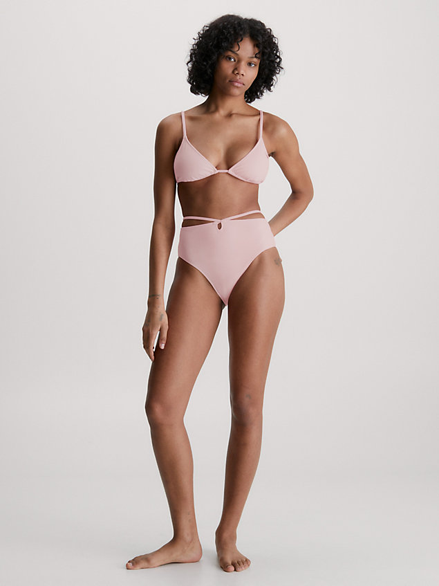 top bikini a triangolo - ck texture pink da donna calvin klein