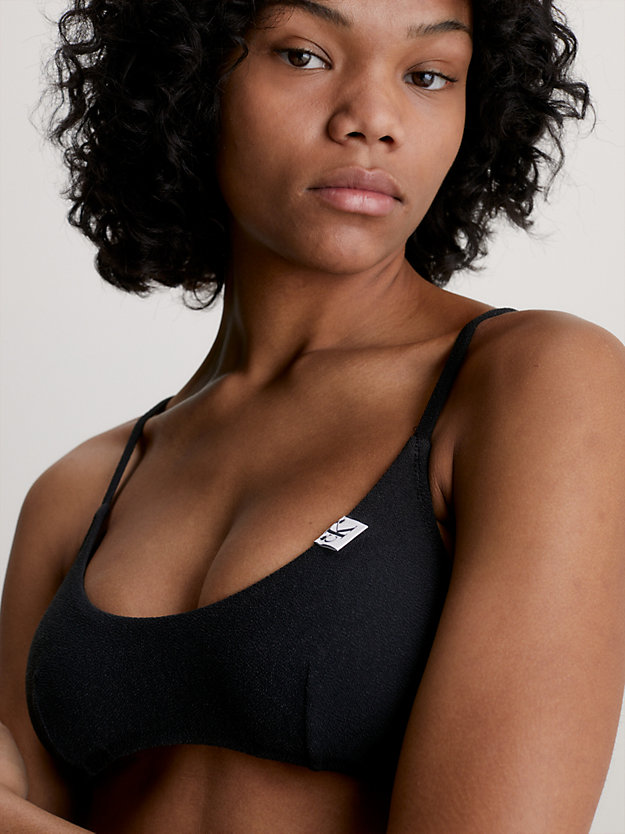 pvh black bralette bikini-top – ck texture für damen - calvin klein