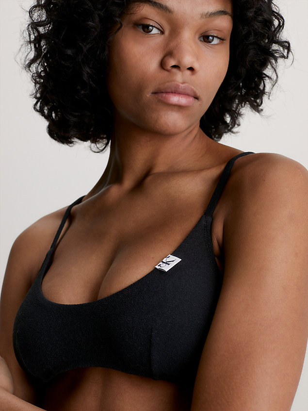 black bralette bikini-top – ck texture für damen - calvin klein