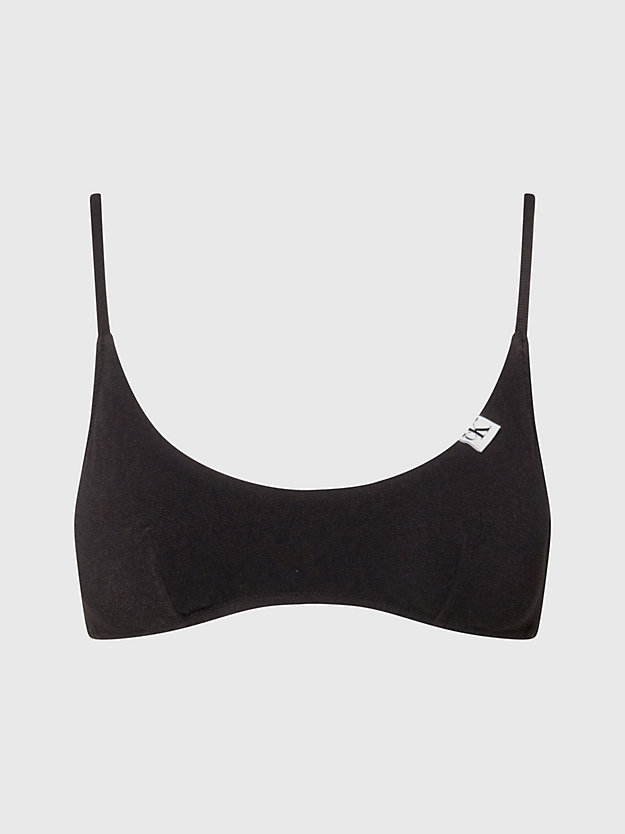 pvh black bralette bikini-top – ck texture für damen - calvin klein