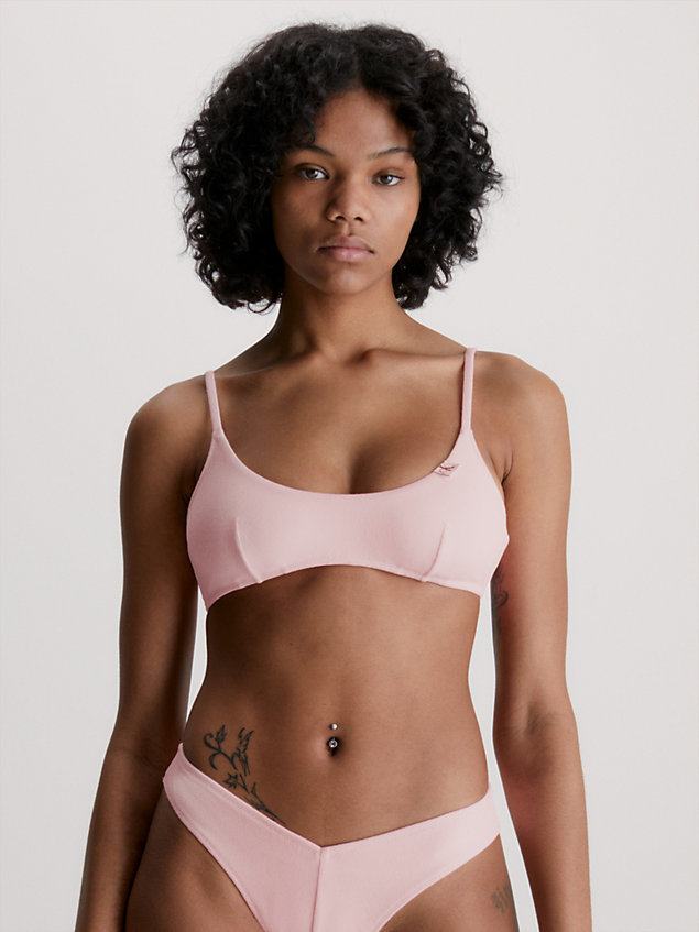 pink bralette bikini top - ck texture for women calvin klein