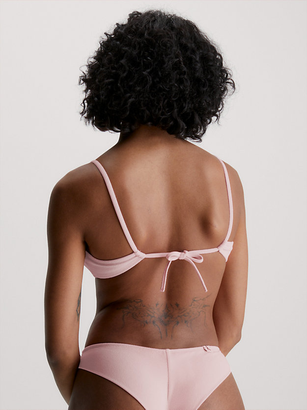 dreamy pink bralette bikini top - ck texture for women calvin klein