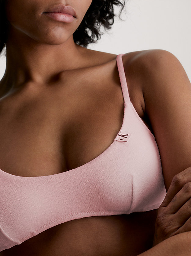 dreamy pink bralette bikini top - ck texture for women calvin klein