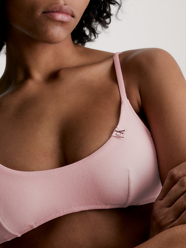 pink góra od bikini typu bralette - ck texture dla kobiety - calvin klein