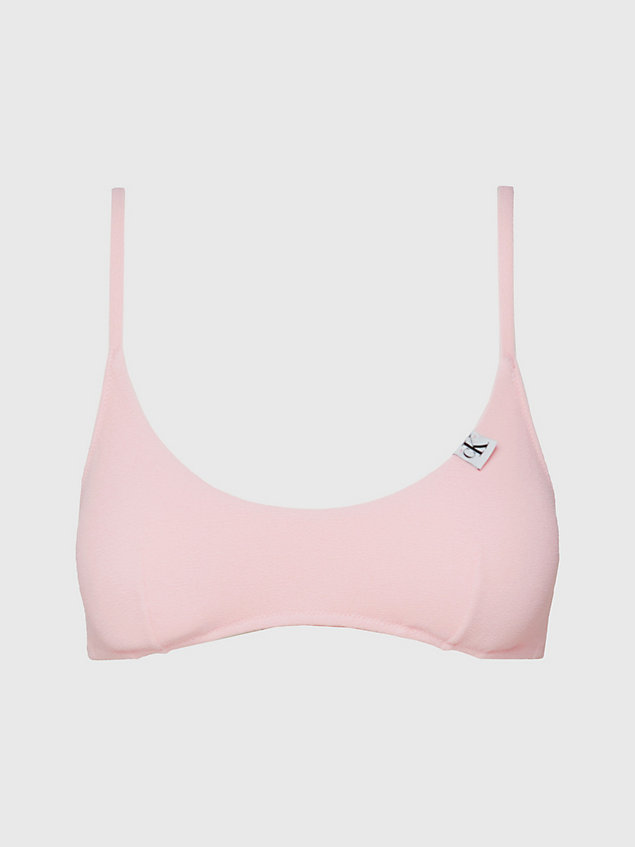 pink góra od bikini typu bralette - ck texture dla kobiety - calvin klein